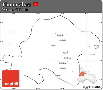 Blank Simple Map of Thuan Chau, cropped outside