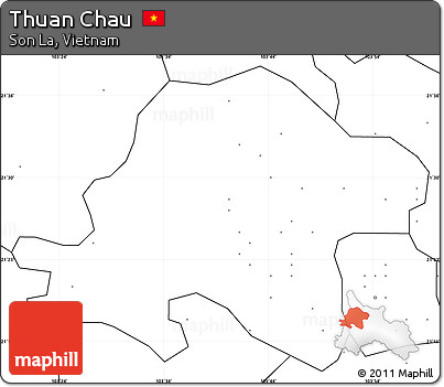 Blank Simple Map of Thuan Chau, no labels