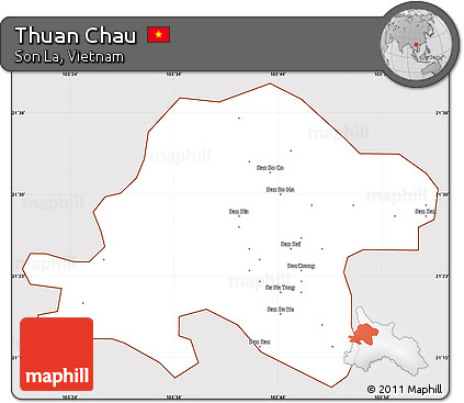 Classic Style Simple Map of Thuan Chau, cropped outside