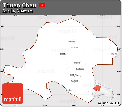 Classic Style Simple Map of Thuan Chau, cropped outside