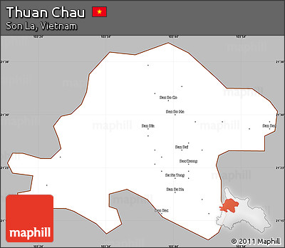 Gray Simple Map of Thuan Chau, cropped outside