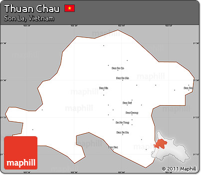 Gray Simple Map of Thuan Chau, cropped outside