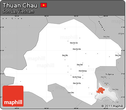 Gray Simple Map of Thuan Chau