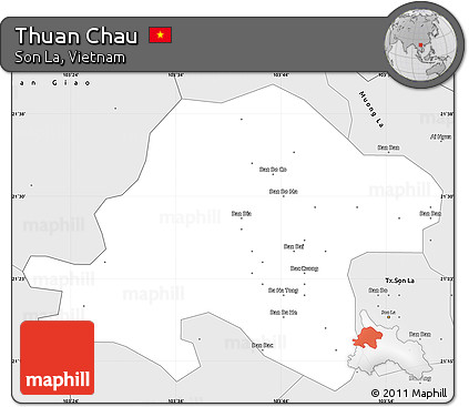Silver Style Simple Map of Thuan Chau