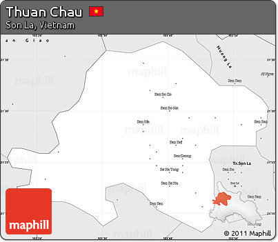 Silver Style Simple Map of Thuan Chau