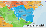 Political Shades 3D Map of Thai Binh