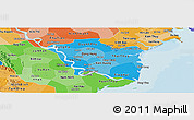 Political Shades Panoramic Map of Thai Binh