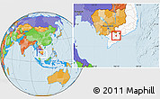 Political Location Map of Cai Lay, highlighted country