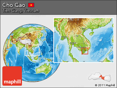 Physical Location Map of Cho Gao, within the entire country