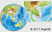 Physical Location Map of Cho Gao, highlighted country, within the entire country