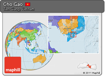 Political Location Map of Cho Gao