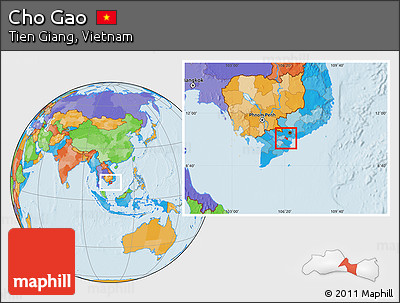 Political Location Map of Cho Gao