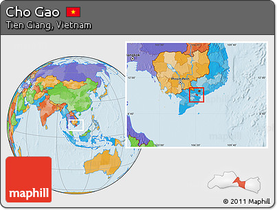 Political Location Map of Cho Gao
