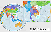 Political Location Map of Cho Gao, highlighted country, highlighted parent region, within the entire country