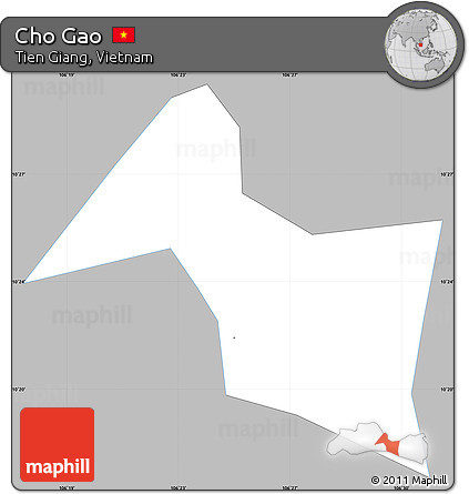 Gray Simple Map of Cho Gao, single color outside