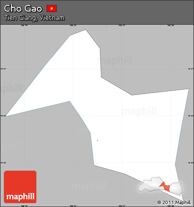 Gray Simple Map of Cho Gao, single color outside
