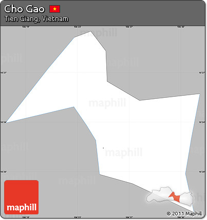 Gray Simple Map of Cho Gao, single color outside