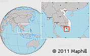 Gray Location Map of Go Cong Tay, highlighted country, within the entire country