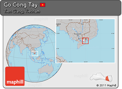 Gray Location Map of Go Cong Tay, highlighted parent region