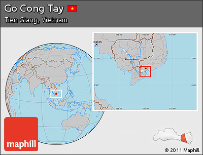 Gray Location Map of Go Cong Tay, highlighted parent region