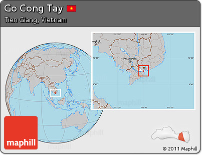 Gray Location Map of Go Cong Tay, highlighted parent region