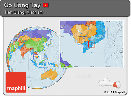Political Location Map of Go Cong Tay