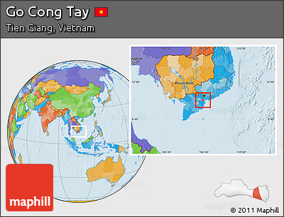 Political Location Map of Go Cong Tay