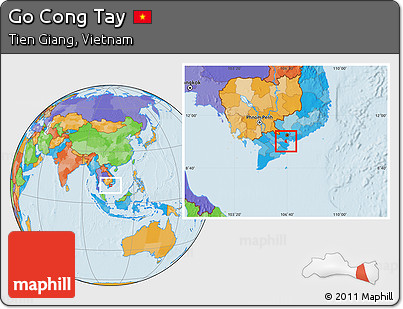 Political Location Map of Go Cong Tay