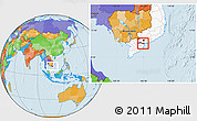 Political Location Map of Go Cong Tay, highlighted country, highlighted parent region