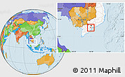 Political Location Map of Go Cong Tay, highlighted country