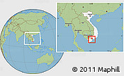 Savanna Style Location Map of Go Cong Tay, highlighted country, within the entire country