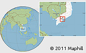 Savanna Style Location Map of Go Cong Tay, highlighted country, highlighted parent region