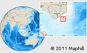 Shaded Relief Location Map of Go Cong Tay, highlighted country