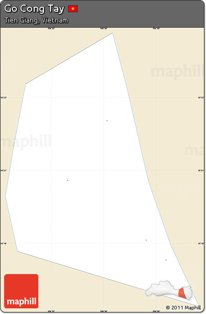 Classic Style Simple Map of Go Cong Tay, single color outside