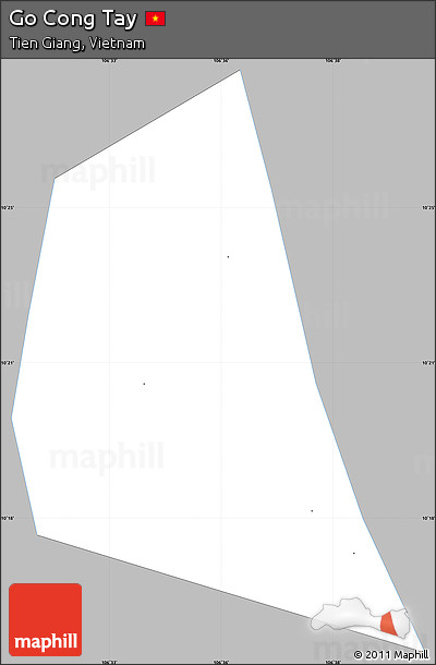 Gray Simple Map of Go Cong Tay, single color outside