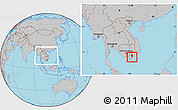 Gray Location Map of Go Cong, within the entire country