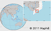Gray Location Map of Go Cong, highlighted country, highlighted parent region