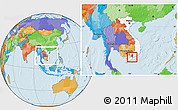 Political Location Map of Go Cong, highlighted country, highlighted parent region, within the entire country