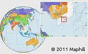 Political Location Map of Go Cong, highlighted country