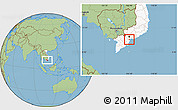 Savanna Style Location Map of Go Cong, highlighted country