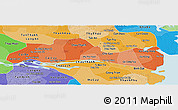 Political Shades Panoramic Map of Tien Giang