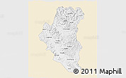 Classic Style 3D Map of Tuyen Quang, single color outside