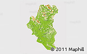 Physical 3D Map of Tuyen Quang, cropped outside