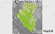 Physical 3D Map of Tuyen Quang, desaturated