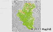 Physical 3D Map of Tuyen Quang, lighten, desaturated