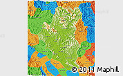 Physical 3D Map of Tuyen Quang, political outside