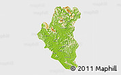 Physical 3D Map of Tuyen Quang, single color outside