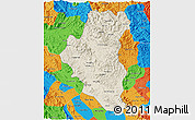 Shaded Relief 3D Map of Tuyen Quang, political outside