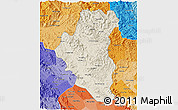 Shaded Relief 3D Map of Tuyen Quang, political shades outside