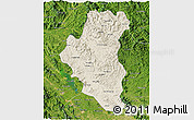 Shaded Relief 3D Map of Tuyen Quang, satellite outside